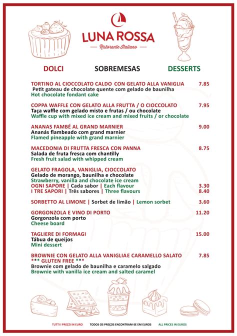 luna rossa menu.